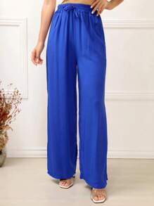 Women Pants - 寶藍色 - 查看 1