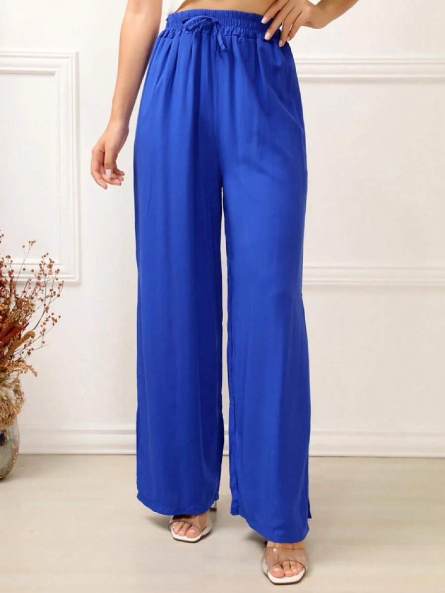 Women Pants - 寶藍色 - 查看 1