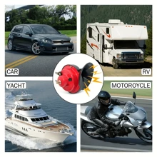 專業300db汽車喇叭-適用於機車、卡車、汽車和船隻-耐用、防水、高低音高音量汽車喇叭-12v - 紅色 - 查看 5