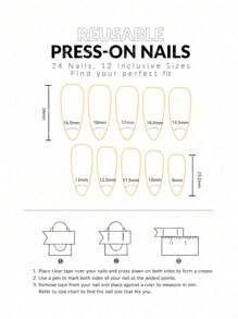 24 piezas Uñas postizas largas de tacón alto con diseño asimétrico de rayas negras brillantes y elegante brillo plateado minimalista, para realzar tu apariencia, adecuado para uso diario de mujeres y niñas, suministros de arte de uñas. - Multicolor - Ver 7
