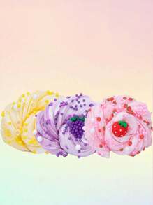 1件水果香型史莱姆水晶泥奶油粘土DIY甜点手工减压玩具，适合青少年和成人。多色组合，适合派对分享、礼品、配件，可混合、揉捏、拉伸，容量大。开学最佳礼物。圣诞节和万圣节礼物，派对回礼 [配件款式随机] - 葡萄 - 查看 4