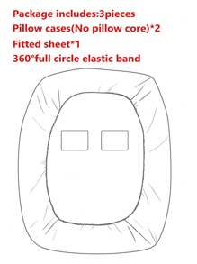 Metallic Marble Print Fitted Sheet Set Without Filler