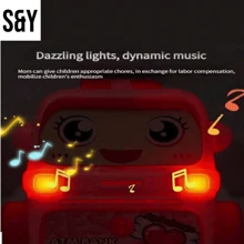 S&Y  Juguete Alcancia Contadora Tipo Carro - Banco de coche creativo de plástico. - Rosa - Ver 3