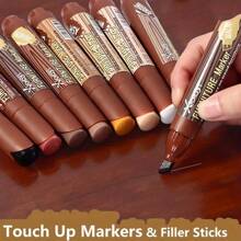 1 Furniture Repair Marker, Wooden Cabinet, Floor Repair And Filling Rod, Scratch Recovery Kit, Touch Up Paint Pen, Composite Material Repair (Some Styles, Positions Or Logos Are Randomly Shipped And Do Not Affect Use)