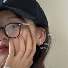 2pcs.925 Sterling Silver Small Earrings, Daily Commuting, Photography, Electroplating Process Jewelry, Three Specifications, Choose Large, Medium And Small At Will