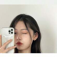 2pcs.925 Sterling Silver Small Earrings, Daily Commuting, Photography, Electroplating Process Jewelry, Three Specifications, Choose Large, Medium And Small At Will