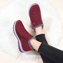 2023 Winter Warmth Thickened Lightweight Comfortable Antifreezing Shoes For Middle-Aged Mothers Snow Boots - Burgundy - View 1