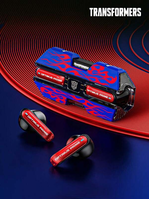 TRANSFORMERS Transformers TF-T01 Bluetooth Earbuds, Half In-Ear Wireless Earphones With Touch Control Volume, Low Latency, Mic, Music, Gaming, Passive Noise Cancellation
