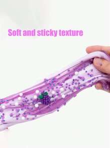 1件水果香型史莱姆水晶泥奶油粘土DIY甜点手工减压玩具，适合青少年和成人。多色组合，适合派对分享、礼品、配件，可混合、揉捏、拉伸，容量大。开学最佳礼物。圣诞节和万圣节礼物，派对回礼 [配件款式随机] - 葡萄 - 查看 8