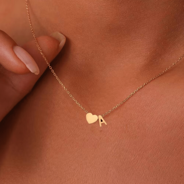 Delicate Heart Initial Necklaces For Women Stainless Steel Chain A-Z Letter Name Pendant Love Necklace Jewelry Anniversary Gift Valentines,Mom,Mother,Mother's Day,Gift