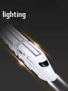 1 組隨機顏色 Diy 火車模型玩具,附 3 個車廂,自動萬向輪,燈光和聲音效果,兒童教育玩具 - 彩色 - 查看 9