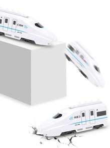 1 組隨機顏色 Diy 火車模型玩具,附 3 個車廂,自動萬向輪,燈光和聲音效果,兒童教育玩具 - 彩色 - 查看 6