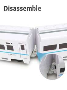 1 組隨機顏色 Diy 火車模型玩具,附 3 個車廂,自動萬向輪,燈光和聲音效果,兒童教育玩具 - 彩色 - 查看 8