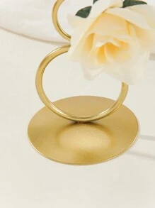 金色浪漫圓環設計蠟燭座,是派對、婚禮和餐桌裝飾道具的完美選擇 - 金色二號 - 查看 9