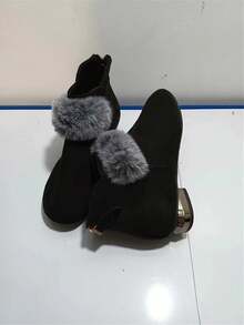 Mới Của phụ nữ Đơn giản & Đúng mốt Giày bốt ngắn Với Thấp Giày cao gót , Cao su , Phong cách Anh quốc , Cắt tỉa - màu đen - Xem 4