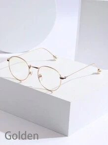 1 件女士时尚金属眼镜，带珍珠装饰，适用于日常装饰、阅读、游戏、电脑、返校，具有抗疲劳、视力矫正、轻便、可戴在处方眼镜上的特点 - 無色 - 查看 13