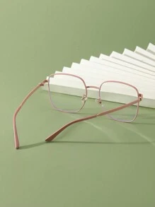 1pair Women's Classic Macaron Color Square Frame Vintage Metal Glasses Clear Glasses Accessories Glasses Accessories For Women