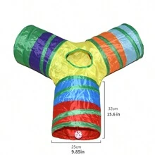 Y-Shape Pet Cat Tunnel Toys Foldable Kitty Training Interactive Peek Hole Fun For Cats Rabbit Animal Play Tunnel Tube Toy - Multicolor - View 2