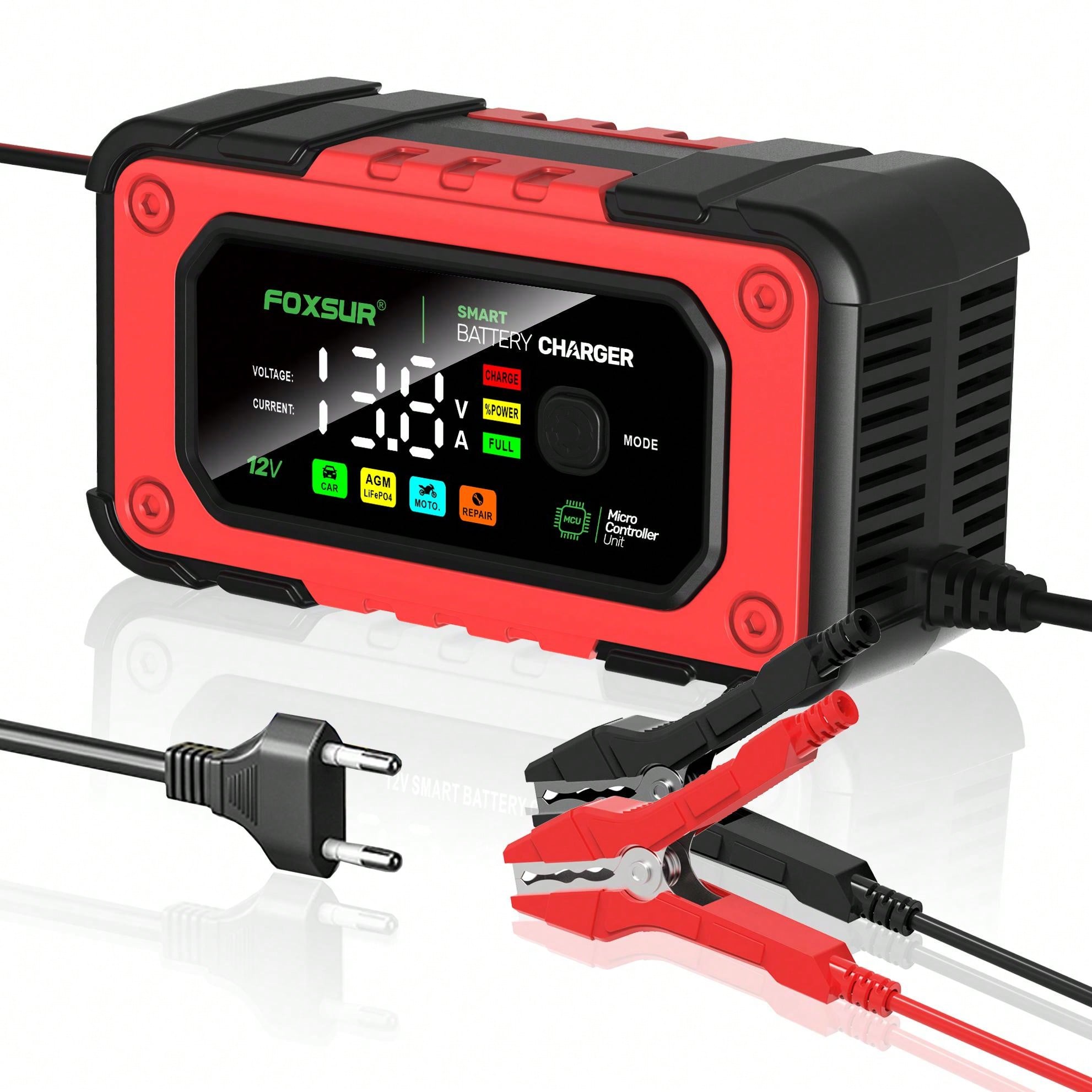 12V 7A Car Battery Charger Digital Battery Maintainer LCD Display Smart Fast Charge For Calcium