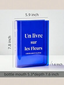 亞克力花瓶裝飾,客廳插花裝飾,高端感覺,適用於有特色的住宅,用於餐桌擺設,可插乾花或水上花,可作為裝飾用具 - 藍色 - 查看 2
