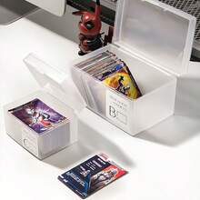 1PC Desktop Plastic Storage Basket, Household Sundries Dust-Proof Storage Box, Office Desk Small Card Stationery All Kinds Of Small Items Storage Box - Small Square Style - View 5