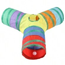 Y-Shape Pet Cat Tunnel Toys Foldable Kitty Training Interactive Peek Hole Fun For Cats Rabbit Animal Play Tunnel Tube Toy - Multicolor - View 1