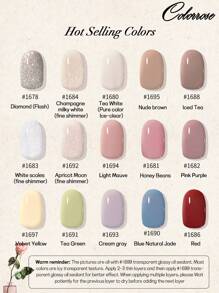 COLORROSE 11毫升可撕式指甲油，水性凝胶，含滋养油，亮泽色彩，快干，圆形刷头，易于涂抹 - 香檳色 - 查看 4