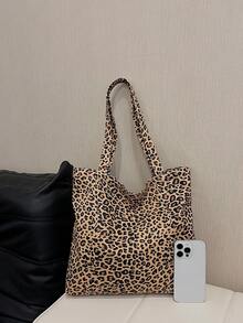 1個休閒實心灰色法蘭絨簡約輕便摺疊肩提袋,適用於購物和日常使用 - 彩色 - 查看 9