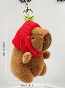 Fashionable Bag Accessory Hippopotamus & Capybara Plush Toy Gift For Friends Cute Stuff - Brown - View 6