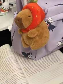 Fashionable Bag Accessory Hippopotamus & Capybara Plush Toy Gift For Friends Cute Stuff - Brown - View 4