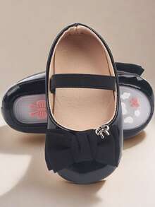 黑色婴儿鞋可爱防滑女童鞋公主鞋初学走路春秋季 - 黑色 - 查看 5