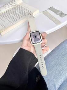 3 件柔软硅胶运动表带，可调节防水表带和镂空表壳，兼容 Apple Watch 系列 1-8、SE、Ultra（38/40/41/42/44/45/46/49 毫米） - 彩色 - 查看 3