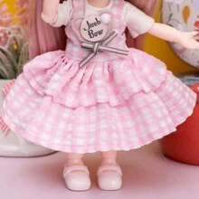 1pc 16cm Doll Toy Gift Set, Includes Doll Dress, Mini Doll Toy, Party Costume, Birthday Gift, Contains Doll, Clothes And Shoes (Some Accessories Randomly Sent), Room Decor - Pink - View 6
