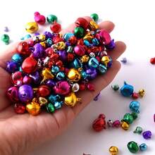 100 个 6-14 毫米铝制彩色小铃铛 DIY 手工编织吊坠节日圣诞节宠物项圈配件 - 鋁質混色鈴鐺 - 查看 2