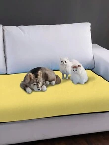 1pc Multi-Colored Pet Blanket/Pad For Home, Protect The Floor And Sofa And Make Pets Warm, Comfortable And Soft Thick Flannel Fleece Bed Mat For Cats And Dogs - Yellow - View 7