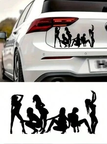 Female Car Stickers, Electric Car And Motorcycle Modification, Covering Scratches, Decorative Stickers, Car Stickers - Black - View 1