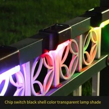 Outdoor Led Solar Garden Light For Stairs, Wall, Steps, Pathway, Waterproof Lighting Fence Post Lamp - Brown Shell - View 9