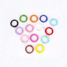 10pcs Mixed Color Baking Finish Carabiner Hook, Suitable For Diy Keychains, Bag Chains, Rock Climbing Equipment, Etc. - Multicolor - View 1