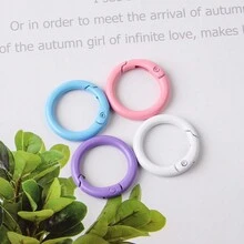 10pcs Mixed Color Baking Finish Carabiner Hook, Suitable For Diy Keychains, Bag Chains, Rock Climbing Equipment, Etc. - Multicolor - View 3