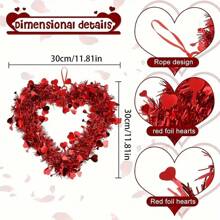 1 件情人节心形花环，母亲节、婚礼、周年纪念、家庭、场景、主题派对装饰、家居装饰、房间装饰、墙壁装饰 - 彩色 - 查看 4