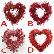 1 件情人节心形花环，母亲节、婚礼、周年纪念、家庭、场景、主题派对装饰、家居装饰、房间装饰、墙壁装饰 - 彩色 - 查看 9