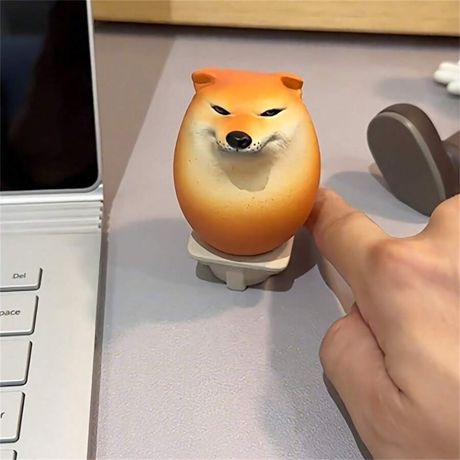 柴犬蛋公仔,模擬蛋裝飾品,柴犬蛋手柴犬蛋桌面裝飾,家居茶寵,茶盤裝飾,紫砂茶寵,車內裝飾,適用於家庭辦公室裝飾 - 黃色 - 查看 1