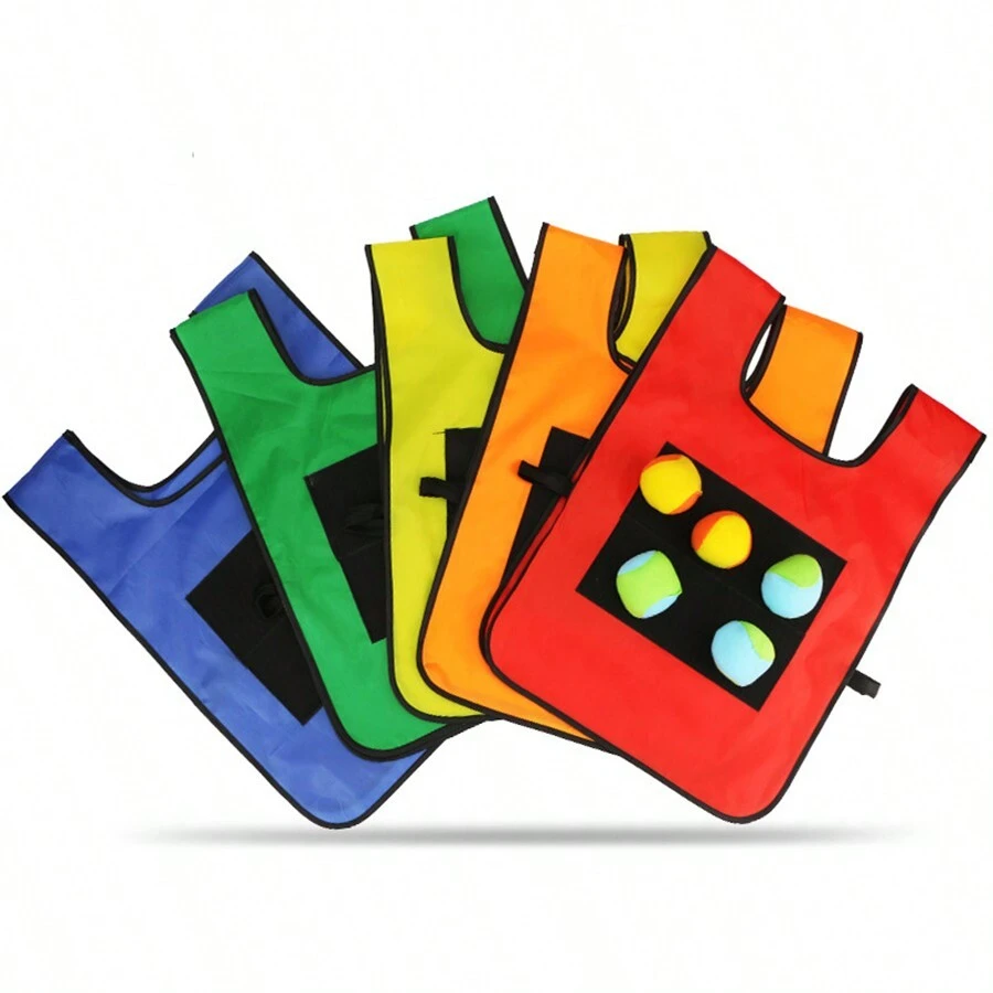 1套/6入隨機顏色的黏貼背心和球,戶外遊戲玩具 - 彩色 - 查看 1