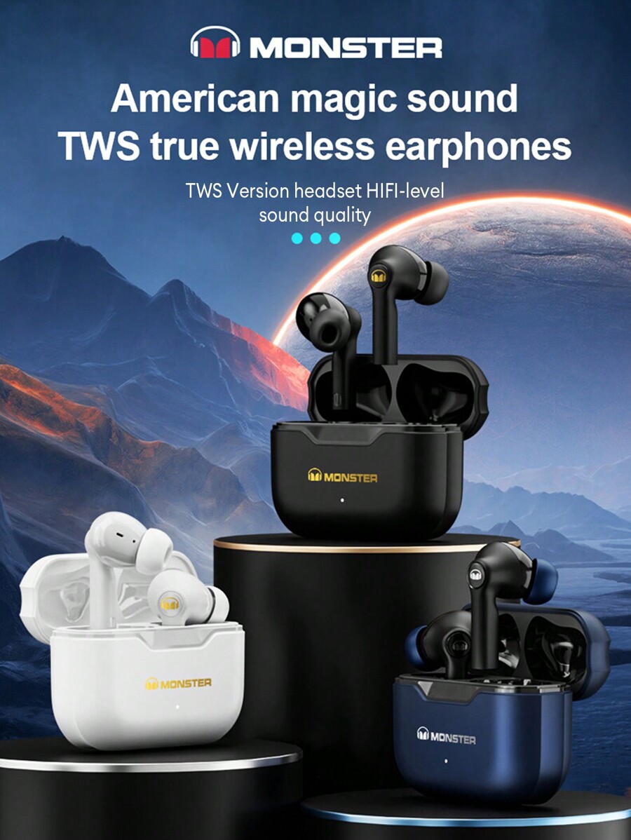 Écouteurs Bluetooth MONSTER XKT02, réduction de bruit passive semiintraauriculaire, qualité