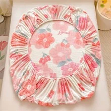 1pc Plush Thicken Bed Cover With Embossed Pattern - Multicolor - View 5