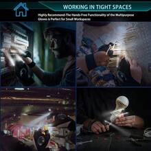 Led手電筒手套,免提照明,修理、釣魚、燒烤、露營、跑步必備的酷炫小工具；獨特的男性禮物,父親節、情人節、新年和生日的禮物 - 黑色 - 查看 5