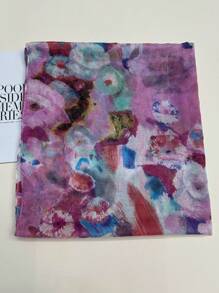 1pc Simple Printed Scarf For Women, Versatile Shawl For Spring And Summer - Purple - View 6