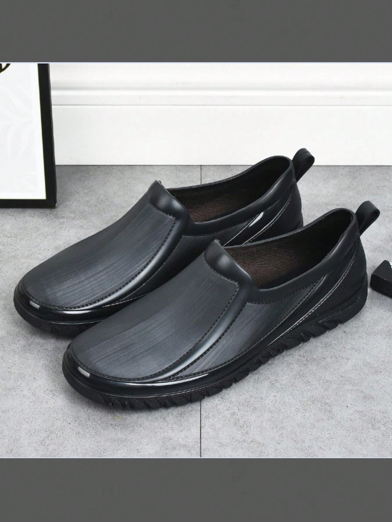 New Arrival Men'S LowCut Rain Boots, Short Tube Work Shoe With Slip