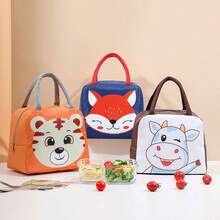 Bolsa de almuerzo aislada, bolsa de almuerzo de picnic de dibujos animados, bolso reutilizable, impermeable para lonchera - Marrón - Ver 6