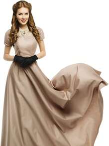 1 Pair Black Satin Gloves For Women As Wedding, Prom & Dance Performance Costume Accessories - Short Length, Elastic, Sun Protection Autumn Accessories - Black - View 2